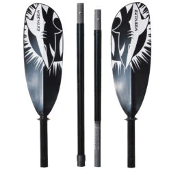 ExtaSea Tour Vario Fiberglas Doppelpaddel | 210-240cm | 4-teilig | Schwarz-weiß -Paddel Verkauf extasea tour vario fiberglas doppelpaddel 210 240cm 4 teilig schwarz weiss 2