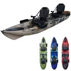 ExtaSea-Yak 385 2/1er Sit On Top Kajak Set + 2 Paddel Und Kajaksitze